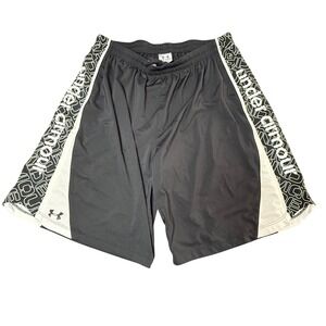 Under Armour HeatGear Athletic Shorts - Black, Logo, Side Stripe - MD